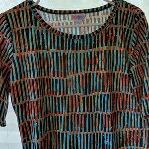 LuLaRoe large Julia dress multi colored